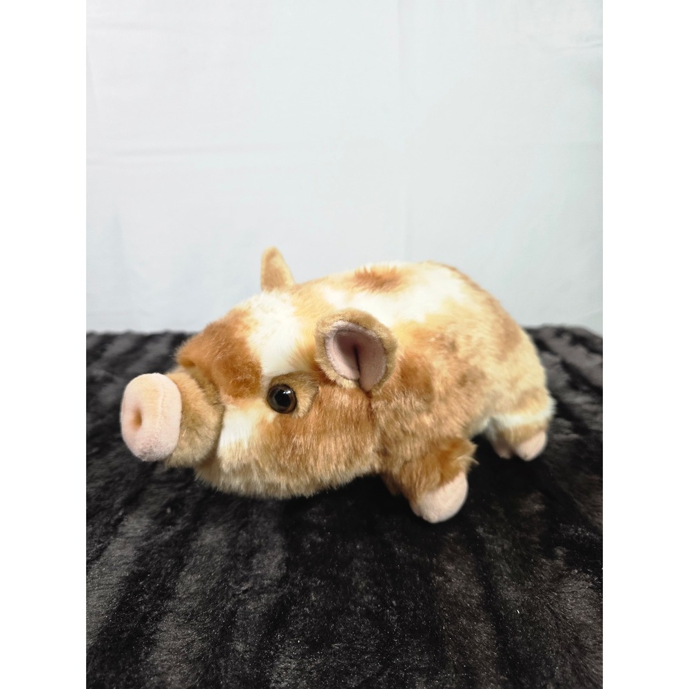 Aurora Miyoni Tots Spotted Pig Plush Realistic Brown White Stuffed Animal Piglet